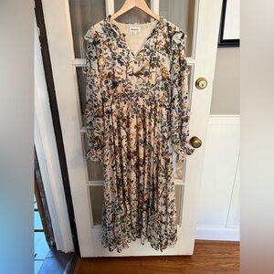 &Merci Floral Long Sleeve Dress M